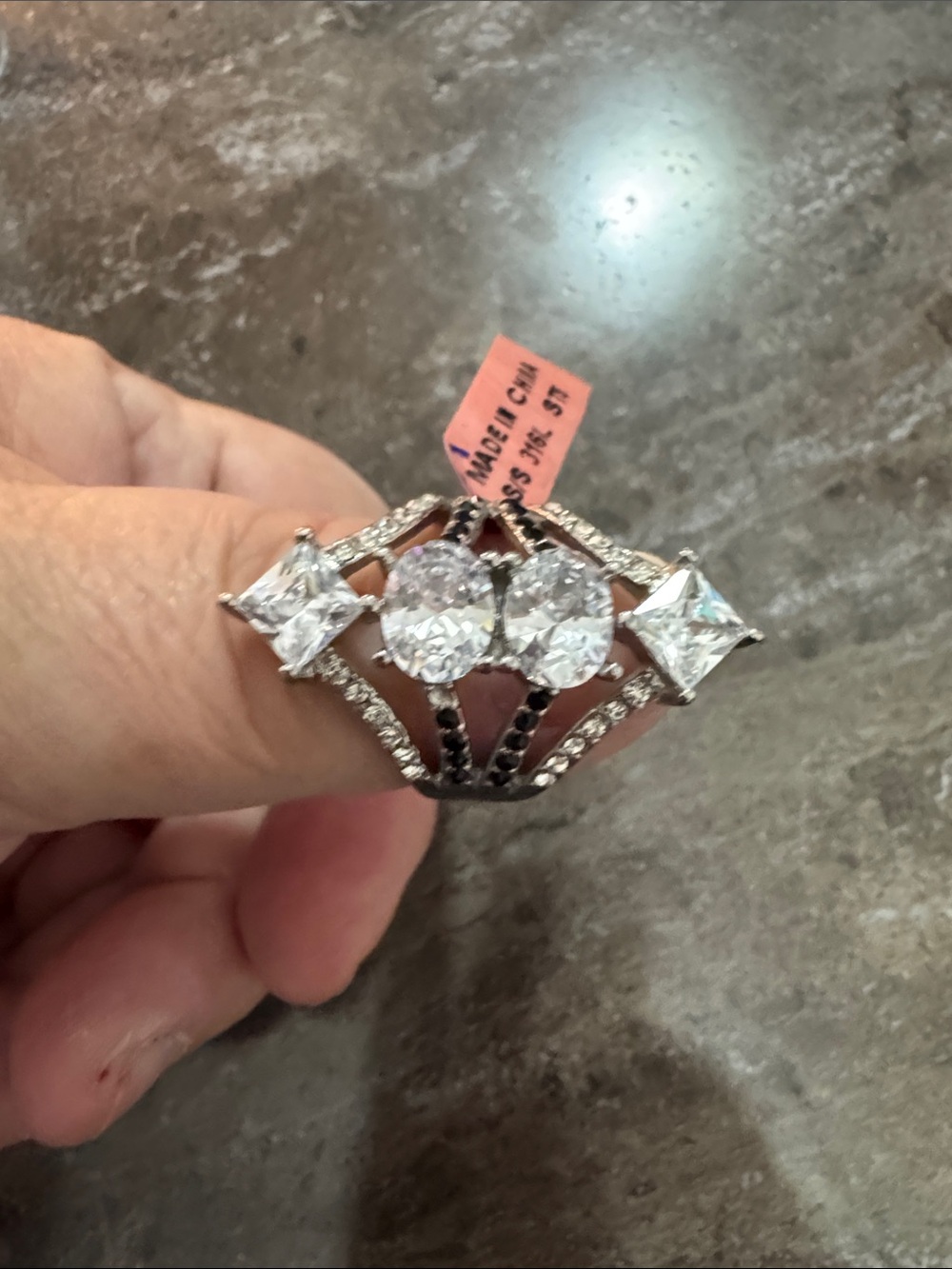 Cubic Zirconia Statement Ring in White